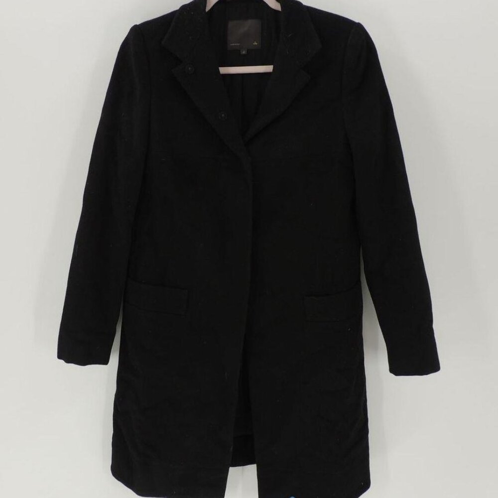 Fendi Men's Black Solid Wool Cashmere Blend Italy Tailored Coat Size 42 COA